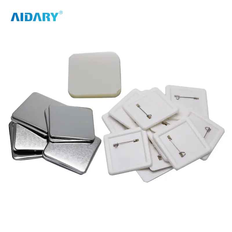 35mm Square Badge Only Plastic Back Shell