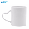 AIDARY Sublimation Blanks 11oz Heart Handle Ceramic Mug