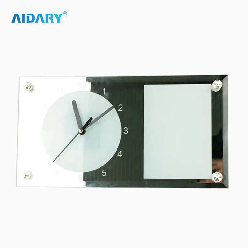 Sublimation Display Type 12" Long Side Clock Glass Frame BL11