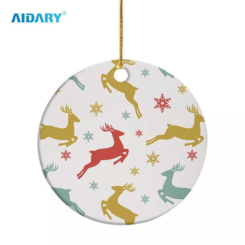 Sublimation Oval with Hollowed Edge Christmas Gifts Plastic Pendant Christmas Tree Ornament