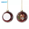 Sublimation Blank Christmas Ball With Glitters Custom Logo Tree Ornament Indoor Christmas Ball
