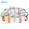 AIDARY 11oz Sublimation Rim Colourful Mug Sublimation Photo Mugs