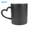AIDARY Glitter Heart Handle Whole Colour Changed Ceramic Mug