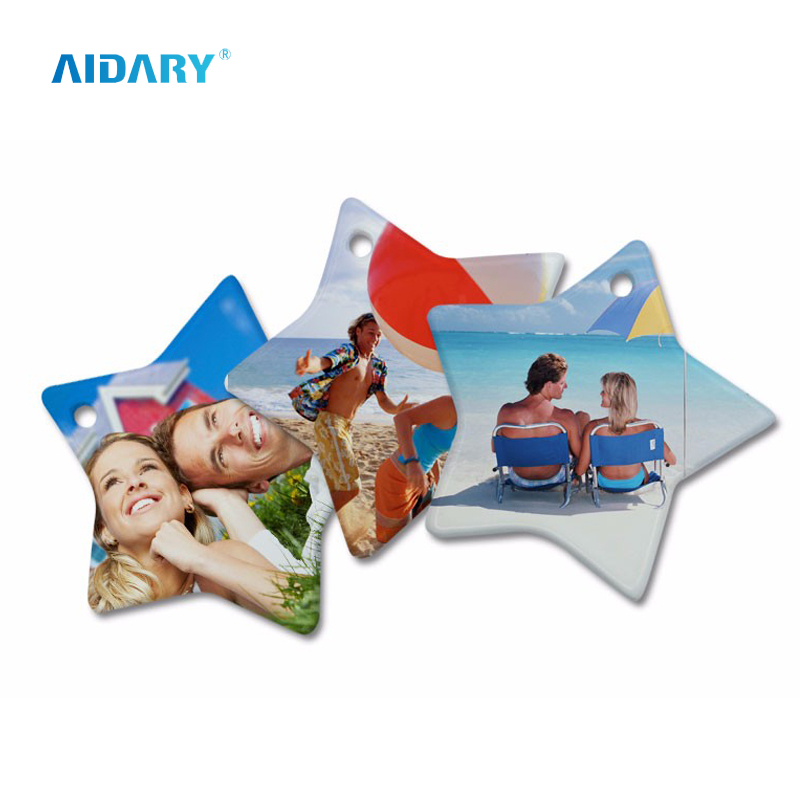 AIDARY Sublimation Ceramic Pendant with Rope in Different Shape for Christmas Decorate
