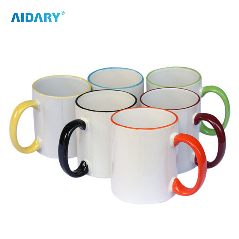 AIDARY 11oz Sublimation Rim Colourful Mug Sublimation Photo Mugs