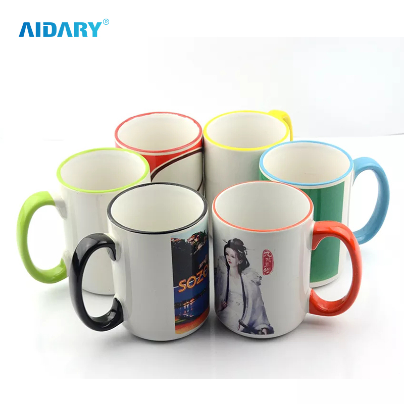 AIDARY High Quatity 15oz Top Grade Rim Colourful Mug