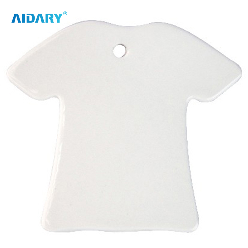 High Quality Sublimation T-shirt Shape Ceramic Pendant