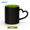 AIDARY Matte Whole Colour Changed Heart Handl Inner Colorful Sublimation Ceramic Mug