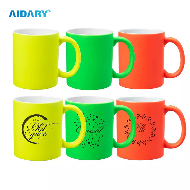 AIDARY Wholesale Blank Sublimation 11oz Custom Fluorescent Cup Travel Coffee Custom