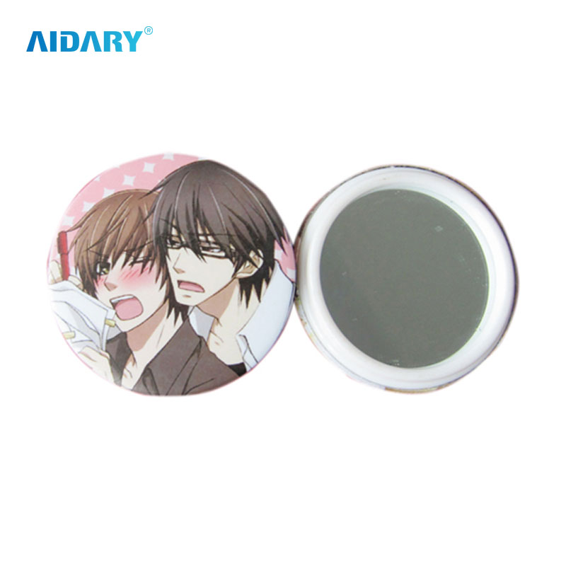 44MM Mirror Key Chain Blank Badge Pins Alphabet Badge Bag Pin
