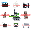 AIDARY Multi-functional 15IN1 Big Set Combo Heat Press Machine Combo Heat Transfer Machine