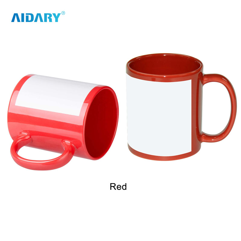 AIDARY 11oz Sublimation All Colourful Mug with White Patch