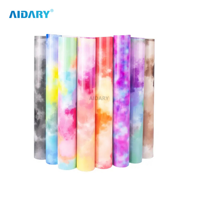 Roll PU Glossy Tie-dyed Pattern Heat Transfer Vinyl
