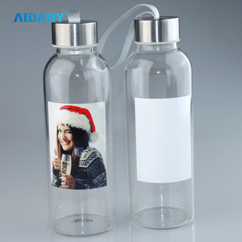AIDARY Sublimation 420ml Glass Bottle with White Patch