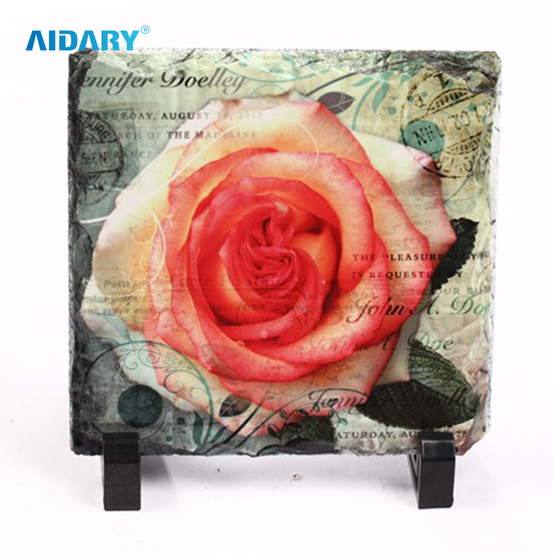 Most Popular 30*30cm Blank Sublimation Rock Slate Photo Frame Stone for Wedding Gift